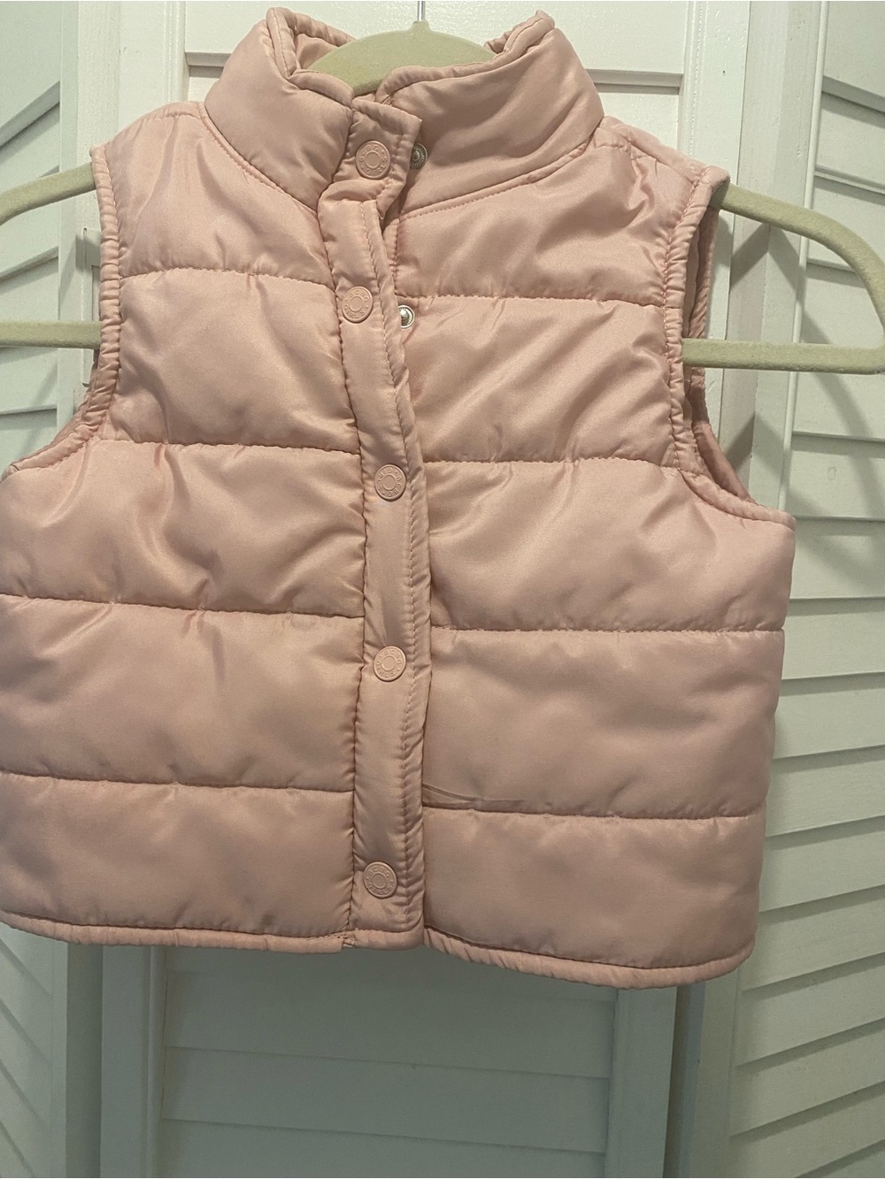BCBG GIRLS “Quilted Puffer Vest w/Snap Closure” Size Small (5) Soft Pink NWT